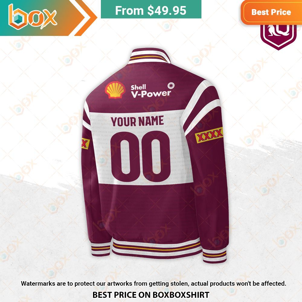 Queensland Maroons Auswide Bank Custom Baseball Jacket 16