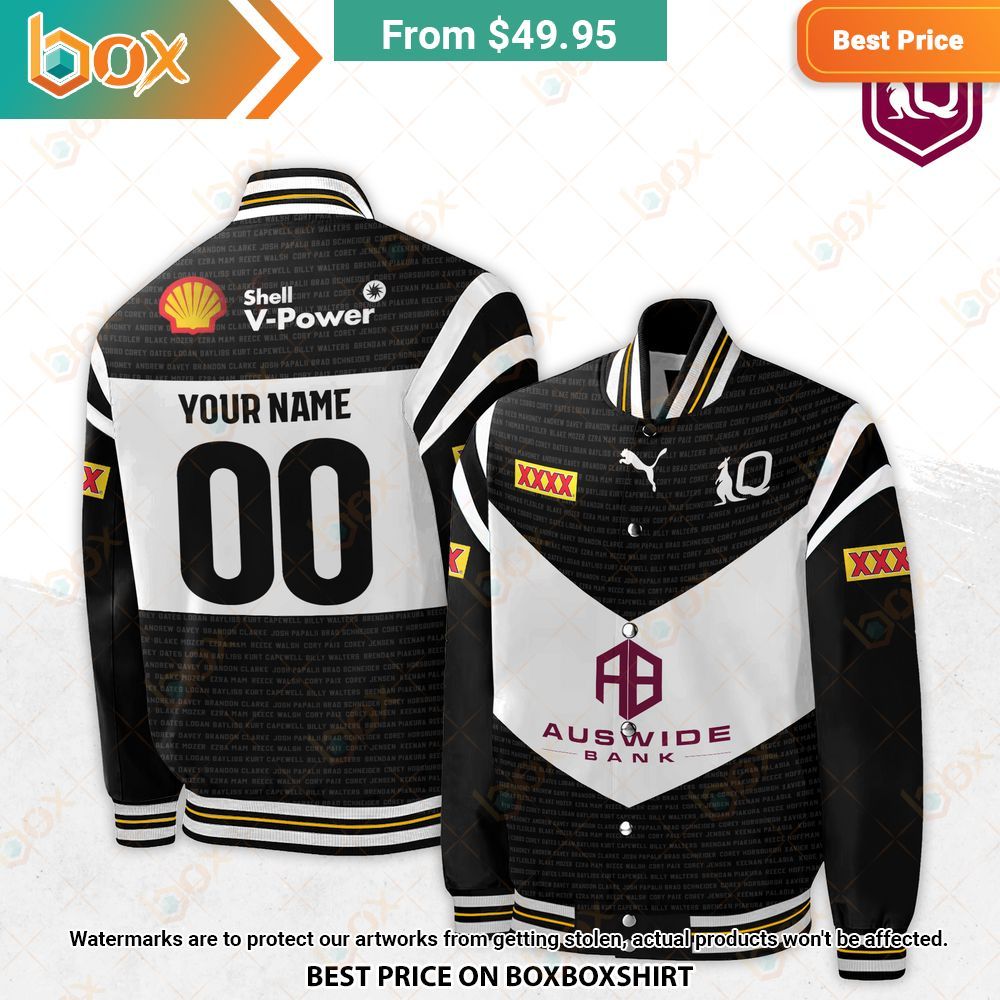 Queensland Maroons Auswide Bank Custom Baseball Jacket 9