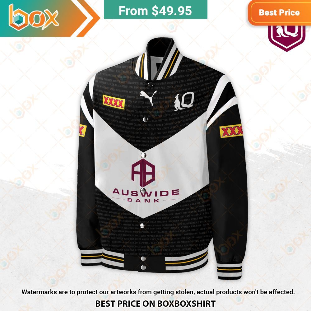 Queensland Maroons Auswide Bank Custom Baseball Jacket 5