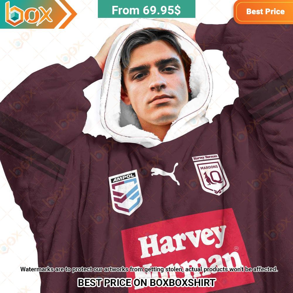 Queensland Maroons Auswide Bank Custom Blanket Hoodie 3