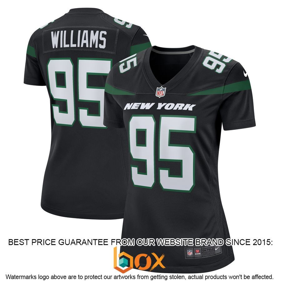 NEW Quinnen Williams New York Jets Women's Alternate Stealth Black Football Jersey 11