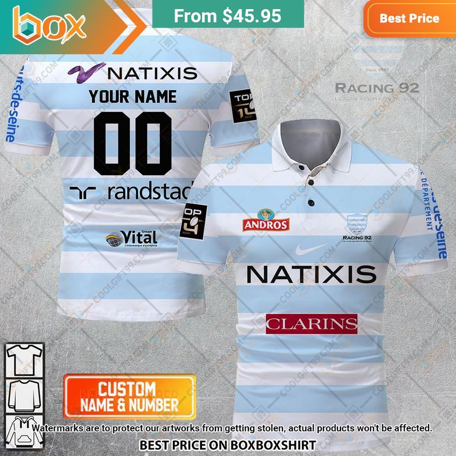 HOT Racing 92 Rugby 2223 Jersey Style Polo Shirt 1