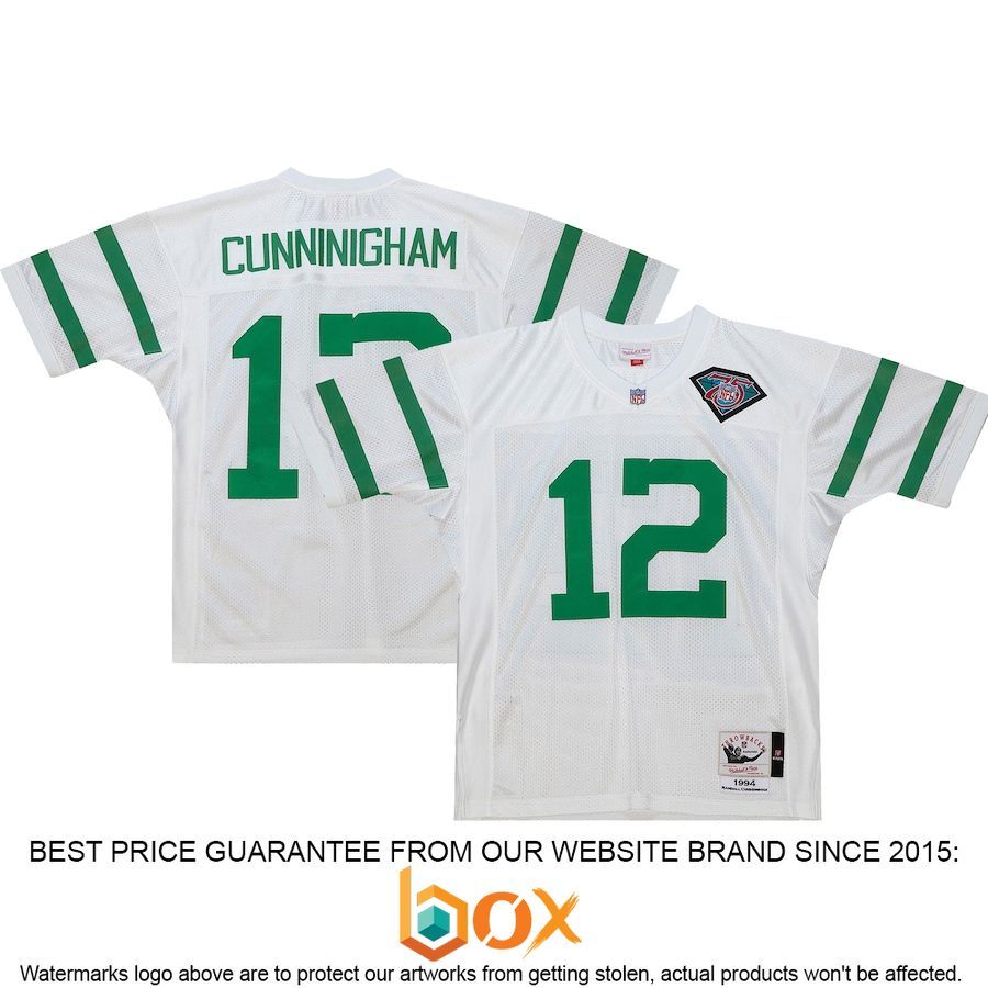 BEST Randall Cunningham Philadelphia Eagles Mitchell & Ness 1994 Authentic Retired Player White Football Jersey 1