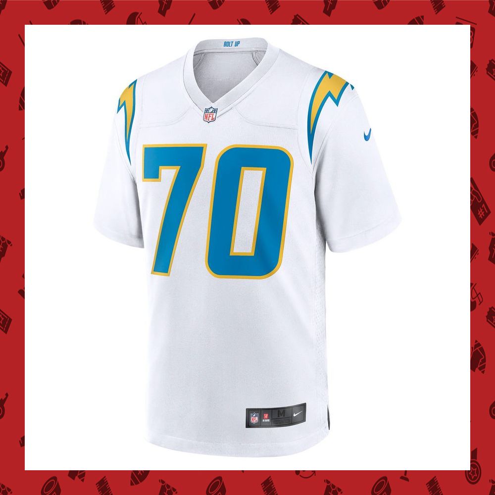 BEST Rashawn Slater Los Angeles Chargers White Football Jersey 22