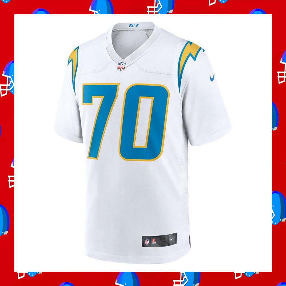 BEST Rashawn Slater Los Angeles Chargers White Football Jersey 27
