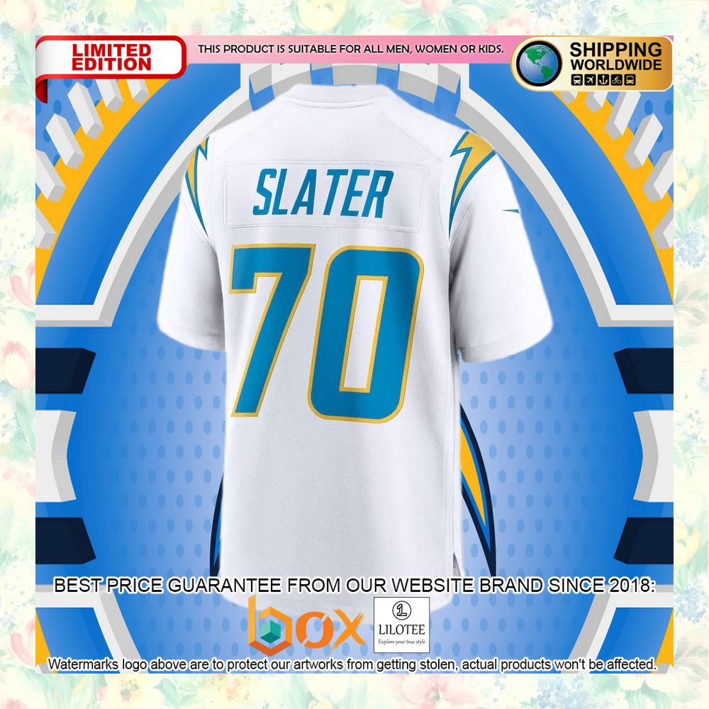 BEST Rashawn Slater Los Angeles Chargers White Football Jersey 6