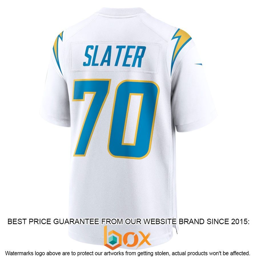 BEST Rashawn Slater Los Angeles Chargers White Football Jersey 3