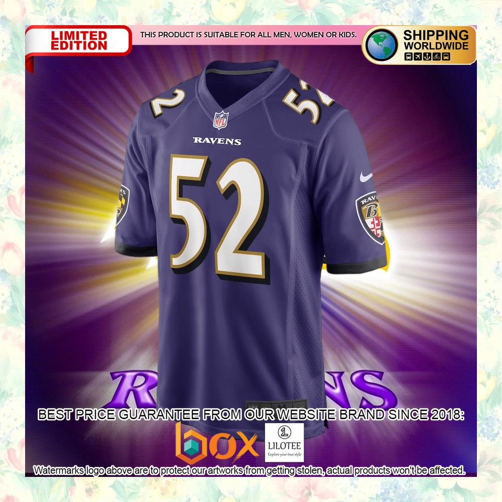 BEST Ray Lewis Baltimore Ravens Retired Player Purple Football Jersey 5