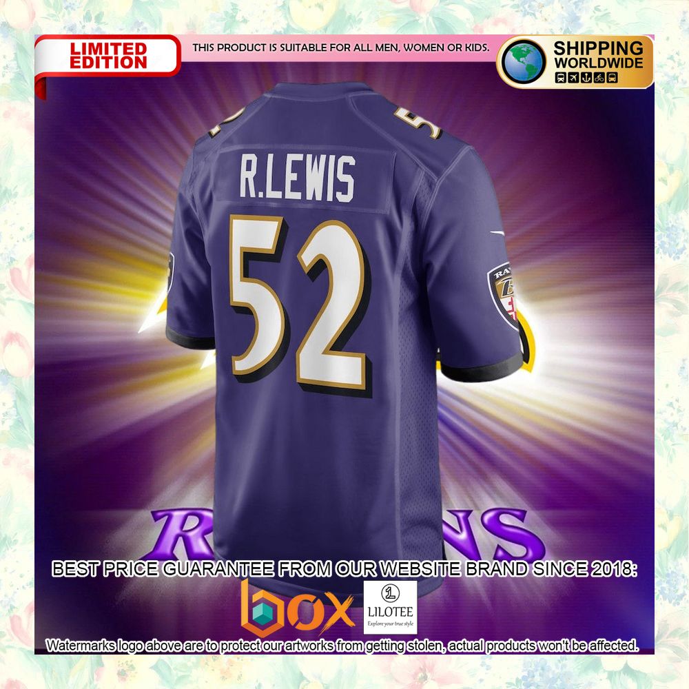 BEST Ray Lewis Baltimore Ravens Retired Player Purple Football Jersey 6