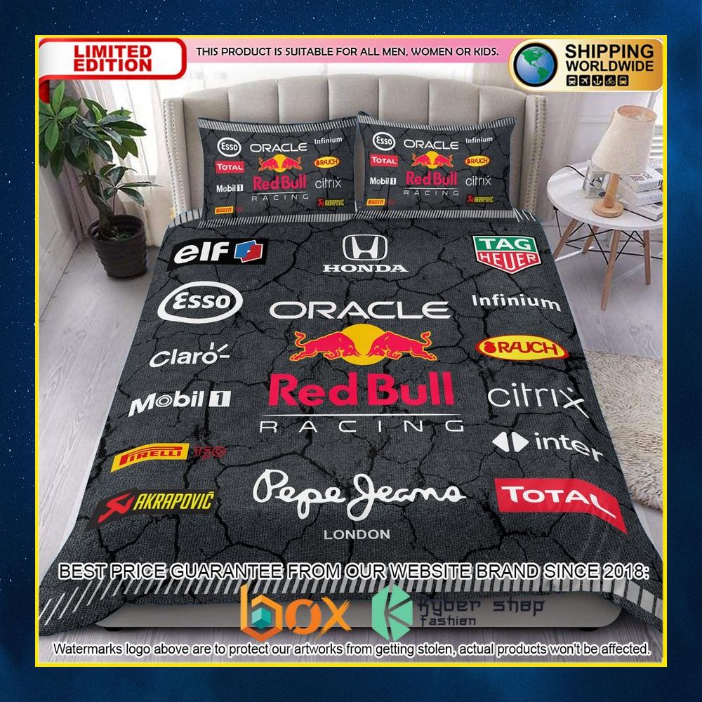 NEW Red Bull & Logo Racing Crack Luxury Bedding Set 9