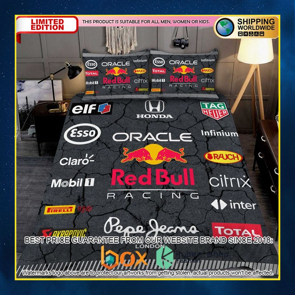 NEW Red Bull & Logo Racing Crack Luxury Bedding Set 10