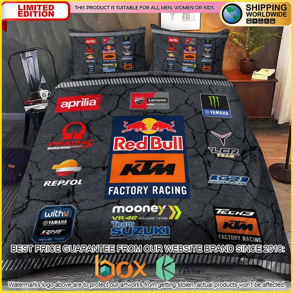 NEW Red Bull KTM Factory Racing Crack Luxury Bedding Set 3
