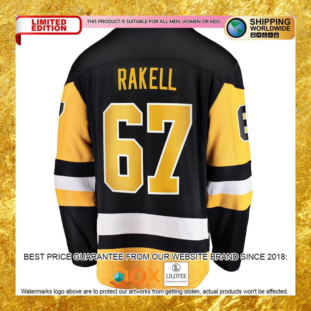NEW Rickard Rakell Pittsburgh Penguins Home Player Black Hockey Jersey 7