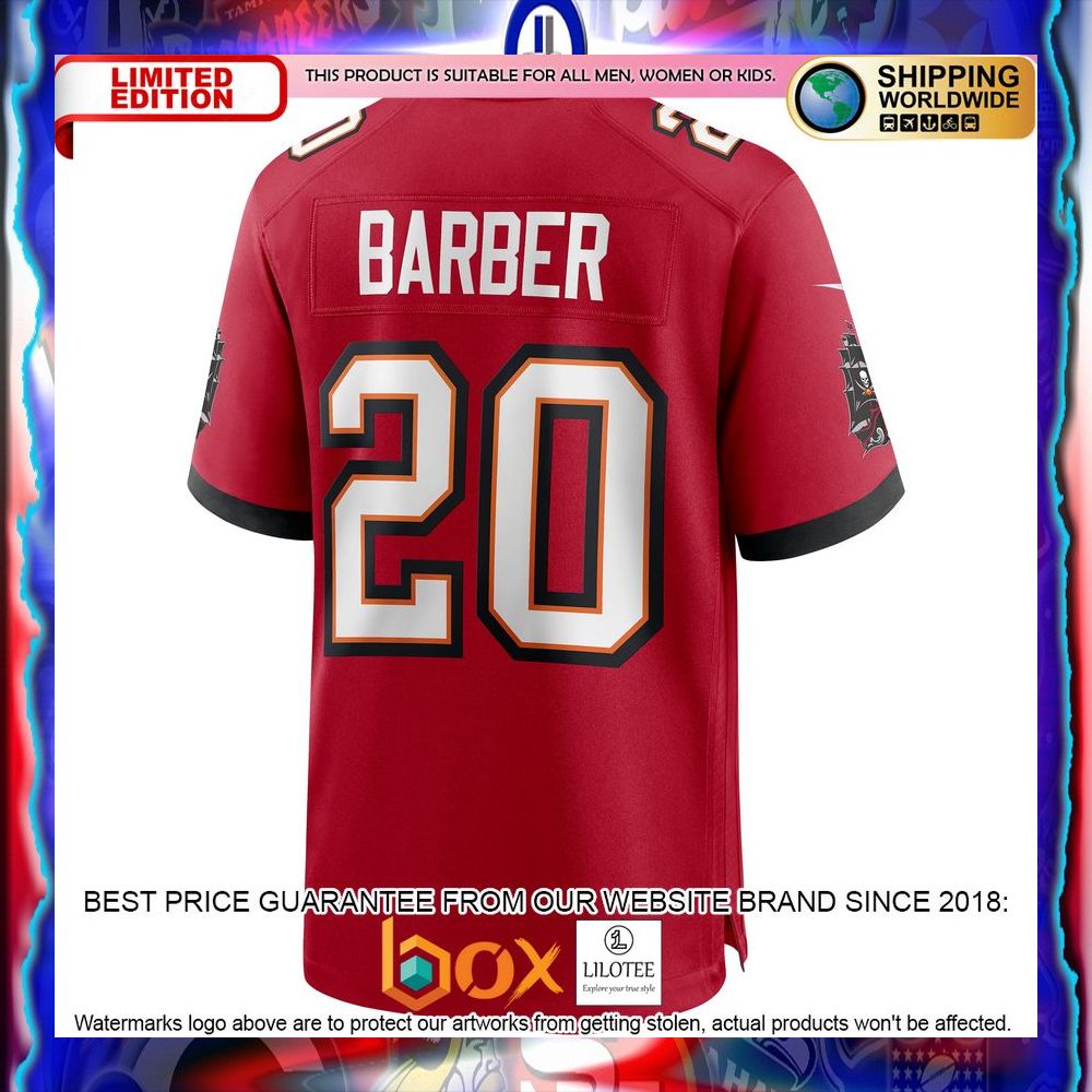 NEW Ronde Barber Tampa Bay Buccaneers Red Football Jersey 14