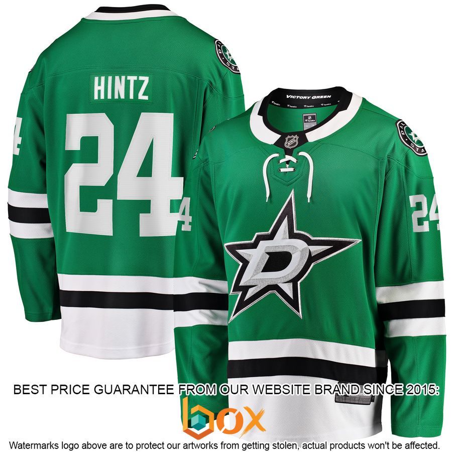 NEW Roope Hintz Dallas Stars Home Player Kelly Green Hockey Jersey 1
