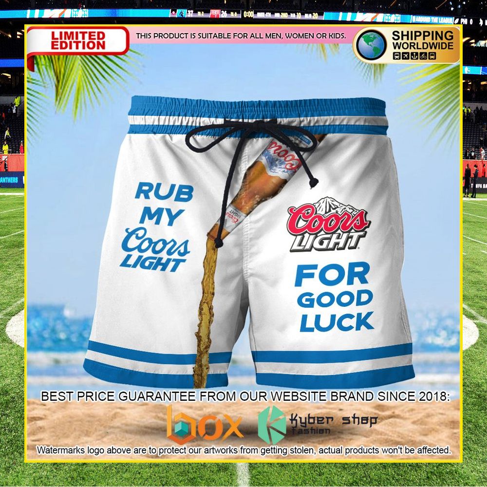 NEW Rub My Coors Light For Good Luck 3D Hawaii Short 3