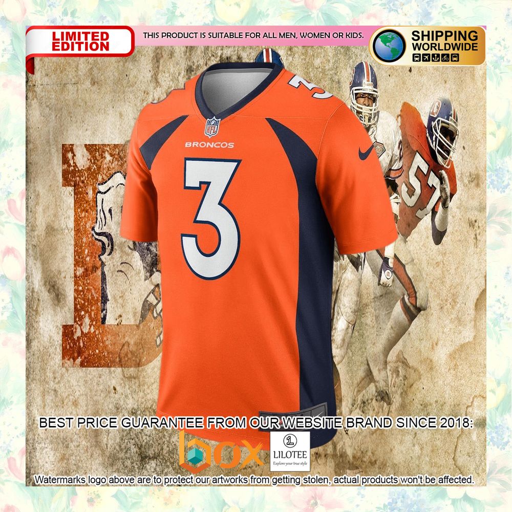 BEST Russell Wilson Denver Broncos Legend Orange Football Jersey 5