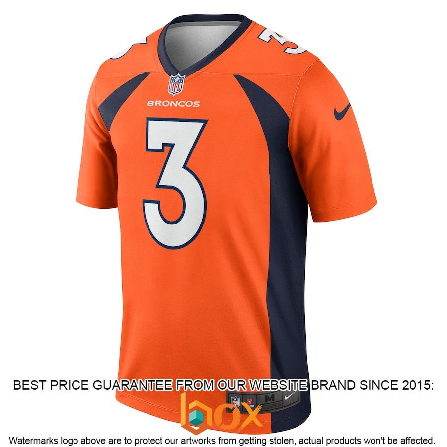 BEST Russell Wilson Denver Broncos Legend Orange Football Jersey 2