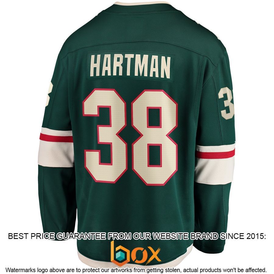 NEW Ryan Hartman Minnesota Wild Home Player Green Hockey Jersey 3