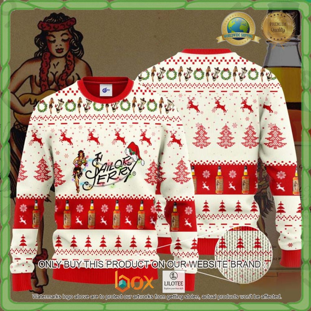 HOT Sailor Jerry Santa Hat Christmas Sweater 7