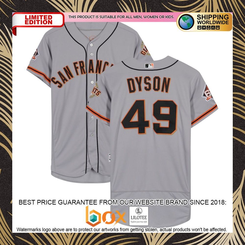 NEW Sam Dyson San Francisco Giants GameUsed Majestic #49 vs. Los Angeles Dodgers on March 29, 2018 Baseball Jersey 4