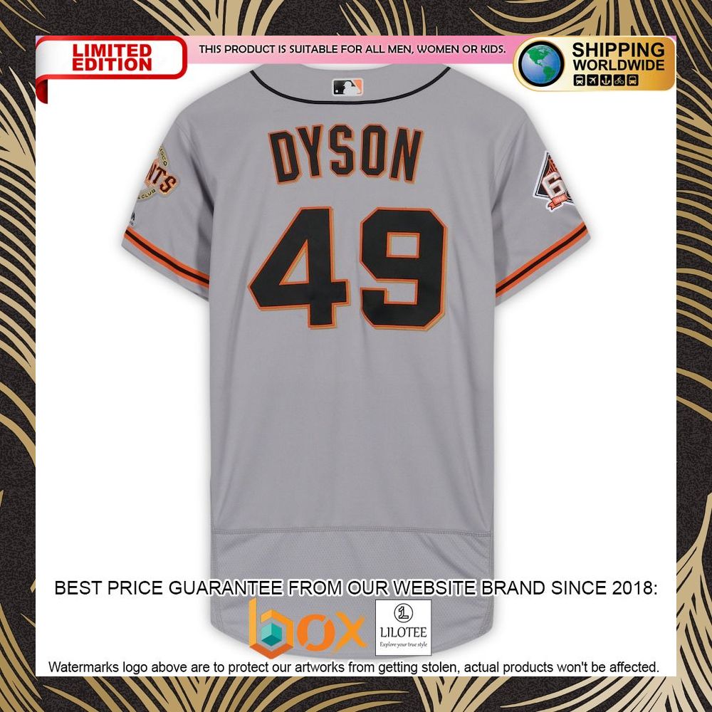 NEW Sam Dyson San Francisco Giants GameUsed Majestic #49 vs. Los Angeles Dodgers on March 29, 2018 Baseball Jersey 5