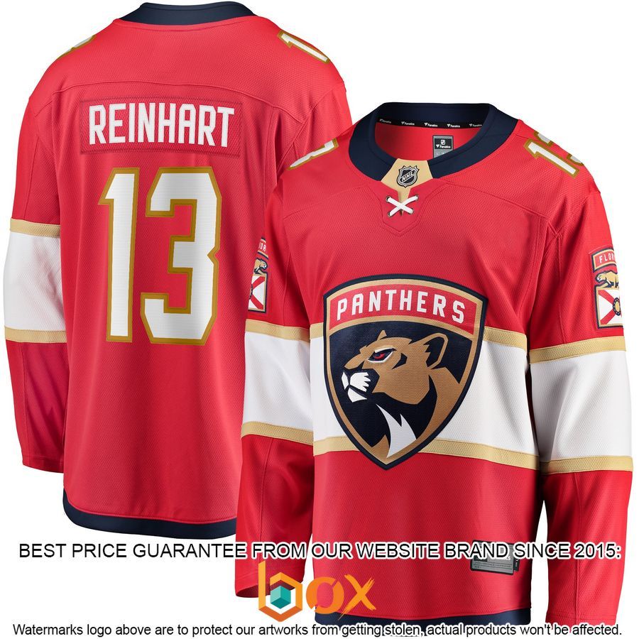 NEW Sam Reinhart Florida Panthers Player Red Hockey Jersey 4