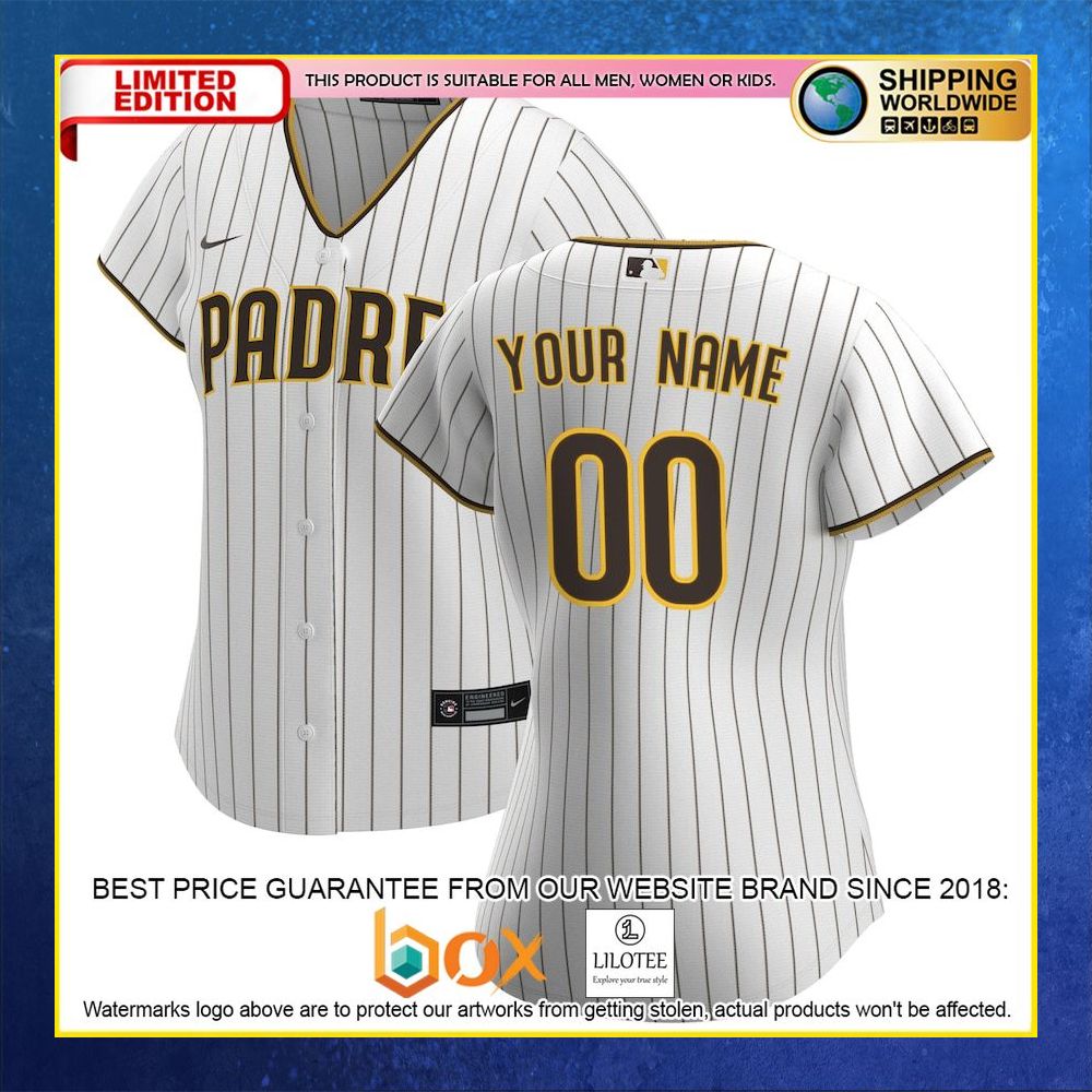 HOT San Diego Padres Women's Custom Name Number White Baseball Jersey Shirt 4