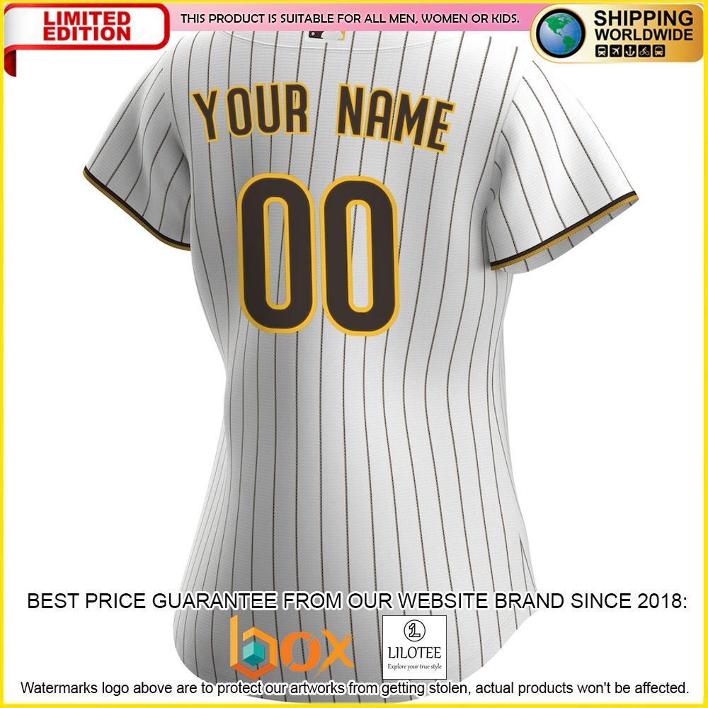 HOT San Diego Padres Women's Custom Name Number White Baseball Jersey Shirt 3