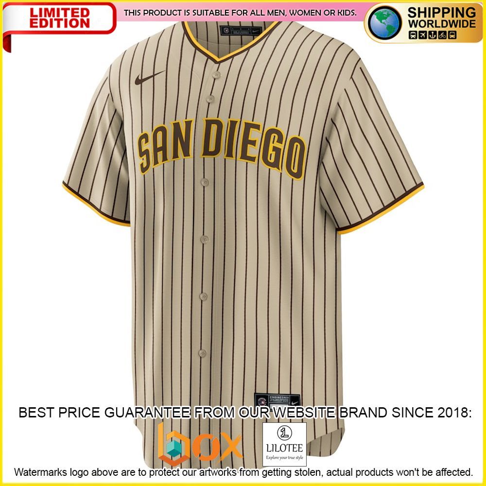 HOT San Diego Padres Custom Name Number Brown Baseball Jersey Shirt 2