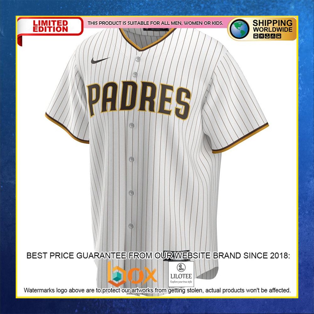 HOT San Diego Padres Team Custom Name Number White Baseball Jersey Shirt 5