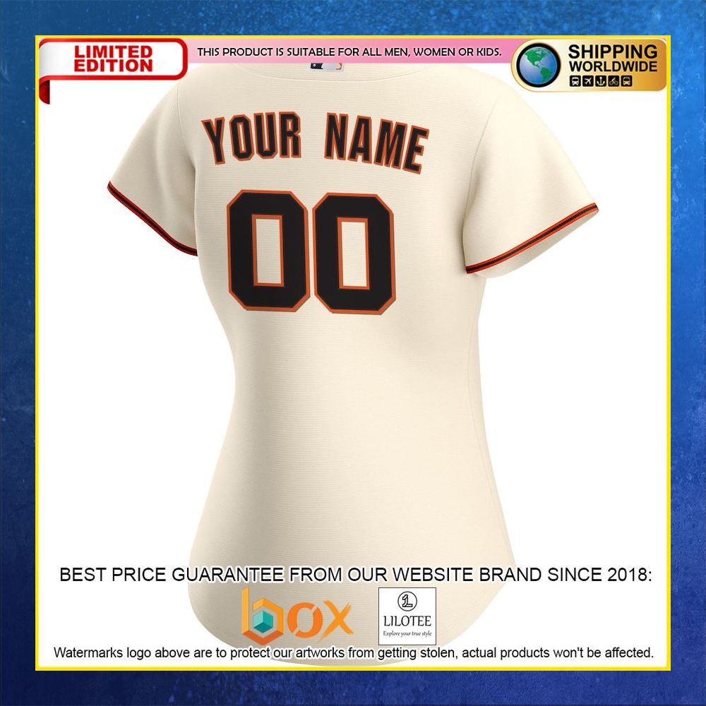 HOT San Francisco Giants Women's Custom Name Number Cream Baseball Jersey Shirt 6