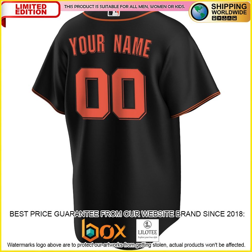 HOT San Francisco Giants Custom Name Number Black Baseball Jersey Shirt 3