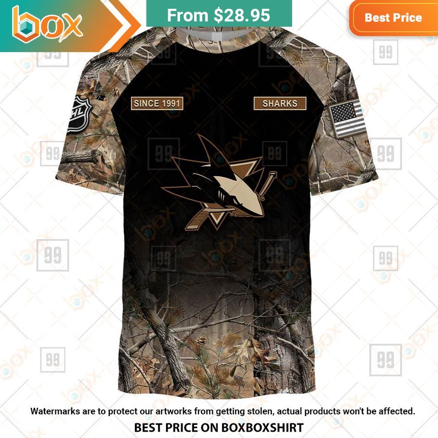 BEST San Jose Sharks Hunting Camouflage Custom Shirt 19