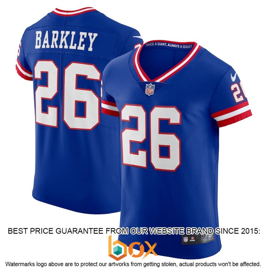 BEST Saquon Barkley New York Giants Classic Vapor Elite Player Royal Football Jersey 1