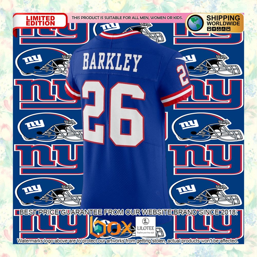 BEST Saquon Barkley New York Giants Classic Vapor Elite Player Royal Football Jersey 6