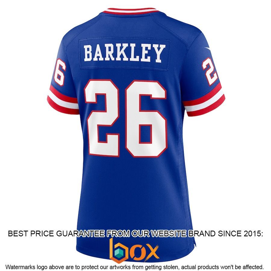 BEST Saquon Barkley New York Giants Women's Classic Player Royal Football Jersey 3