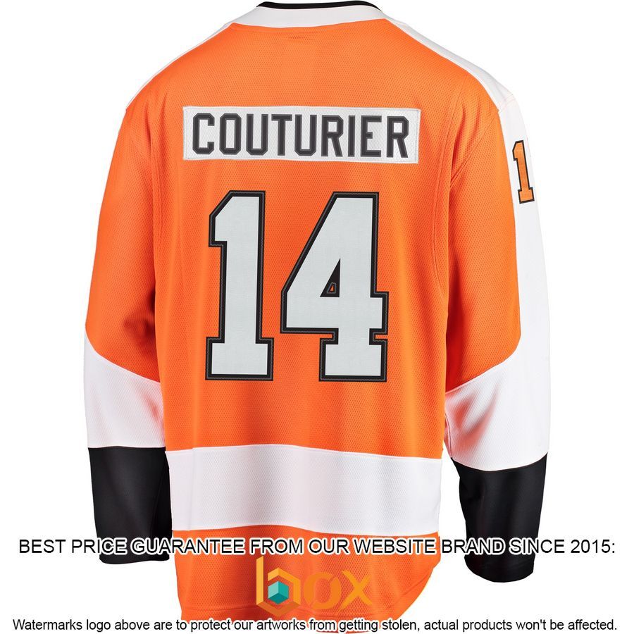 NEW Sean Couturier Philadelphia Flyers Orange Hockey Jersey 3