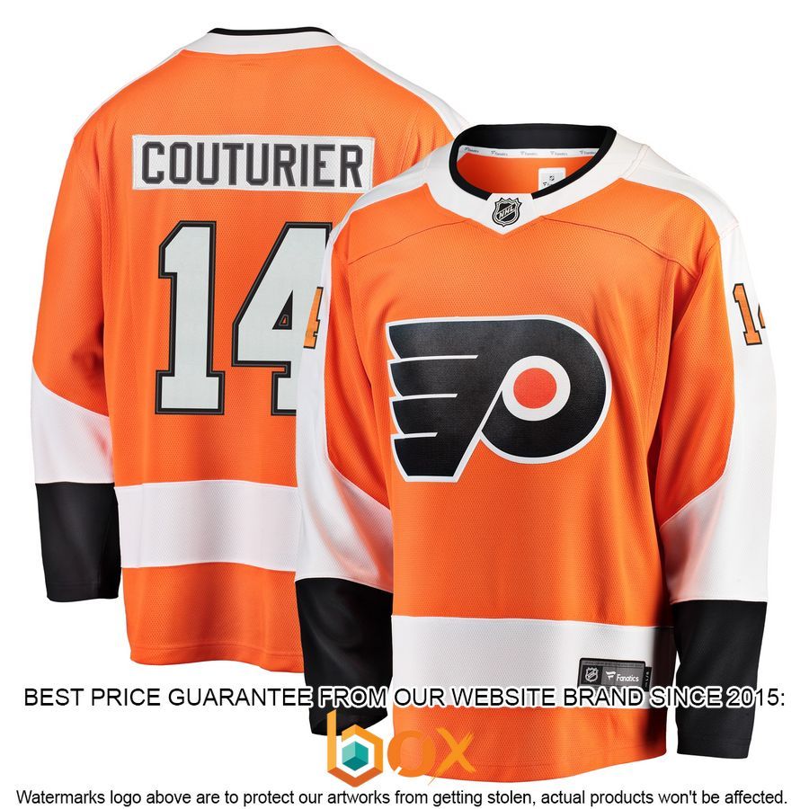 NEW Sean Couturier Philadelphia Flyers Orange Hockey Jersey 4
