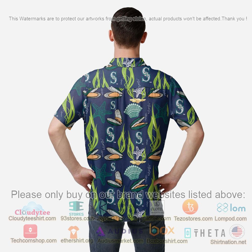HOT Seattle Mariners Floral Button-Up Hawaii Shirt 2