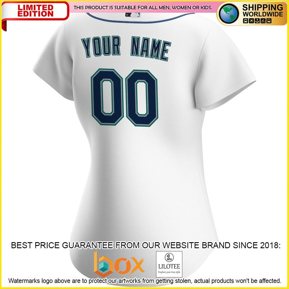 HOT Seattle Mariners Women's Custom Name Number White Baseball Jersey Shirt 3