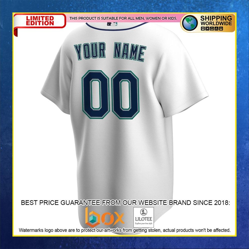 HOT Seattle Mariners Custom Name Number White Baseball Jersey Shirt 6