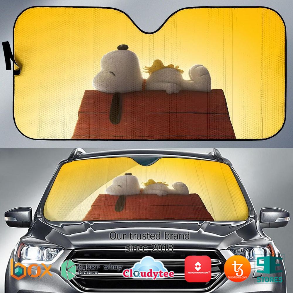Snoopy Auto Funny Snoopy Car Sunshade 1