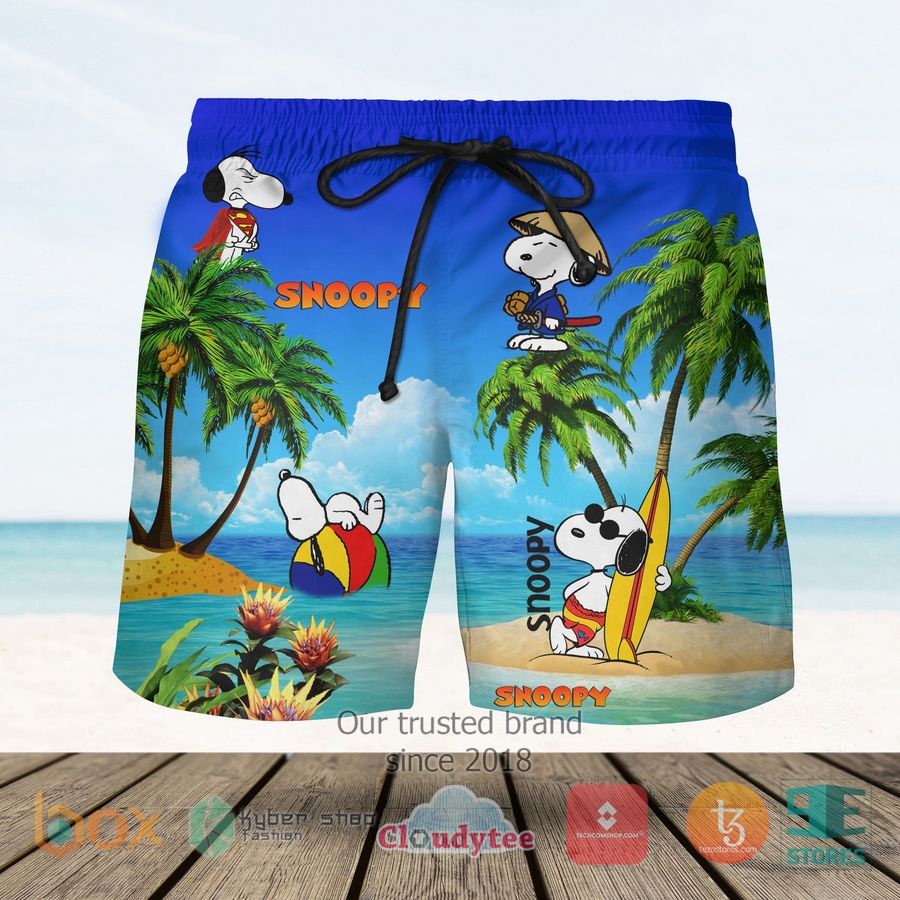Snoopy Style Beach Hawaiian Short 1