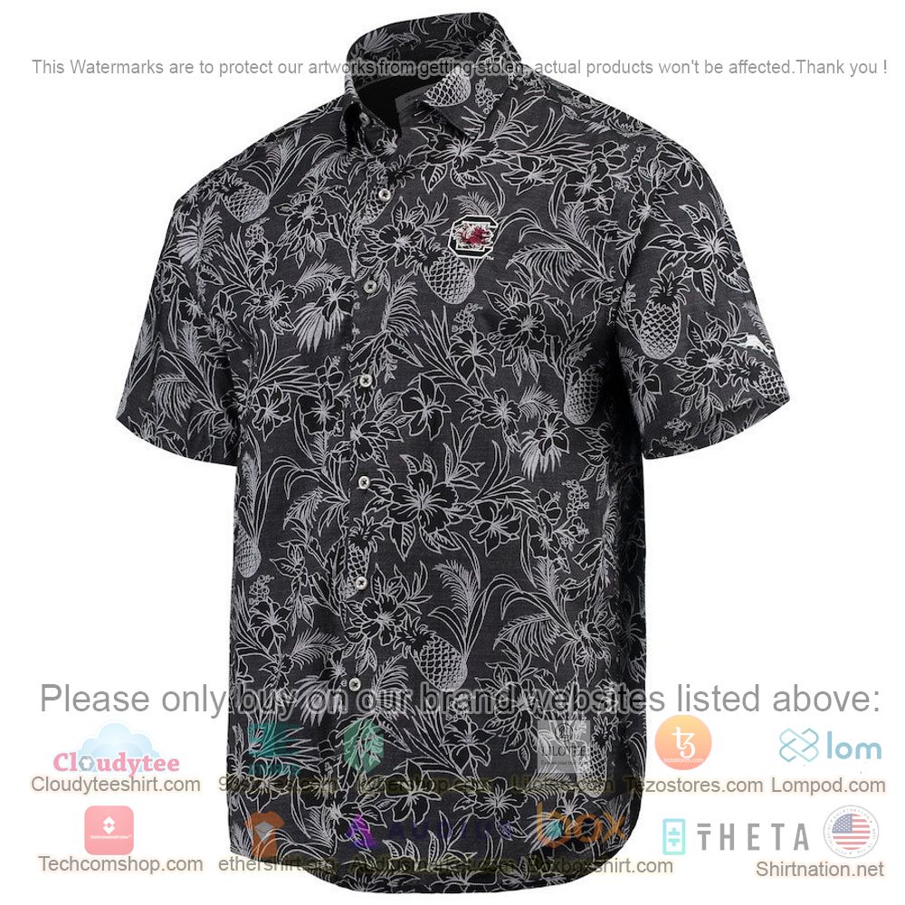 HOT South Carolina Gamecocks Black Sport Tiki Luau Button-Up Hawaii Shirt 2