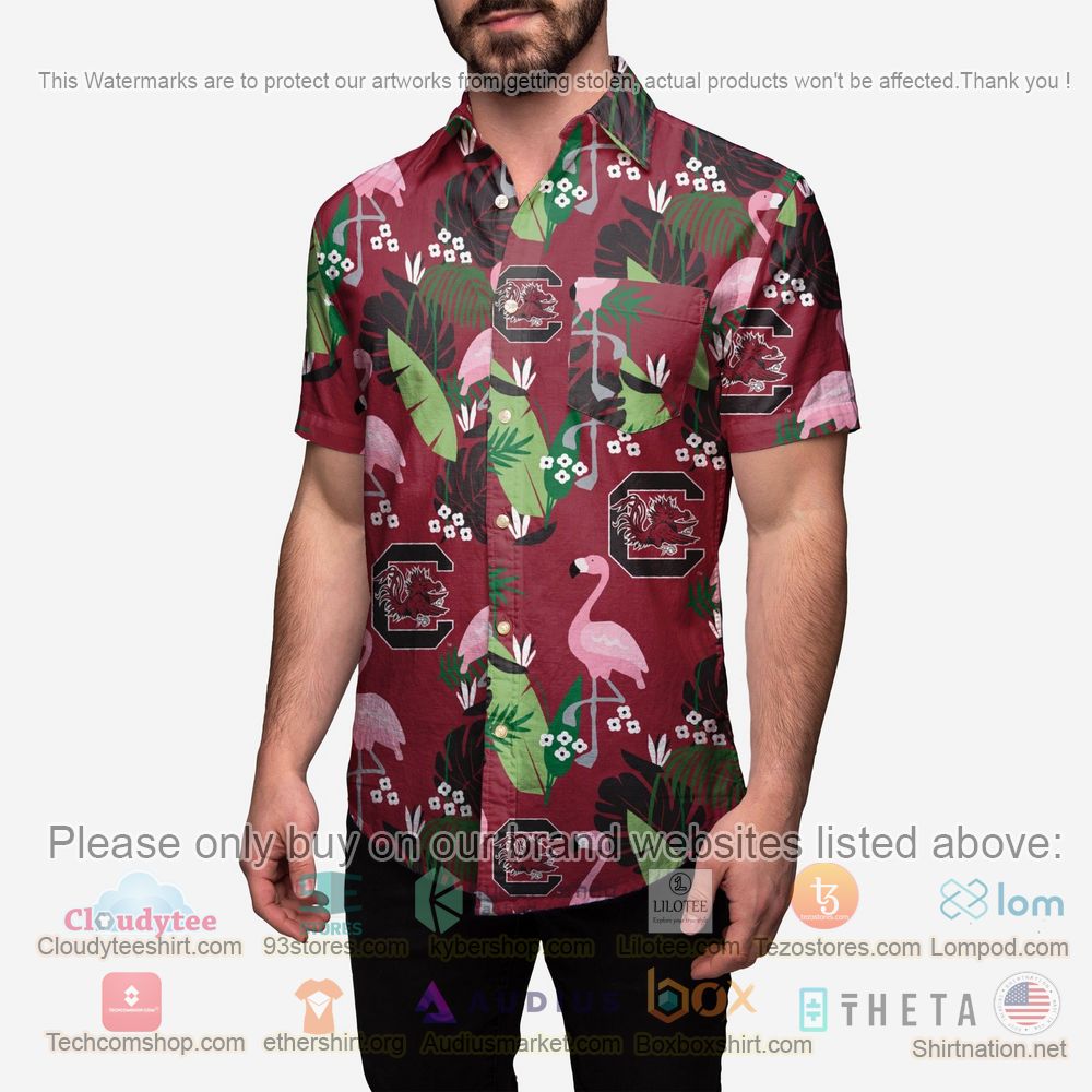 HOT South Carolina Gamecocks Floral Button-Up Hawaii Shirt 2