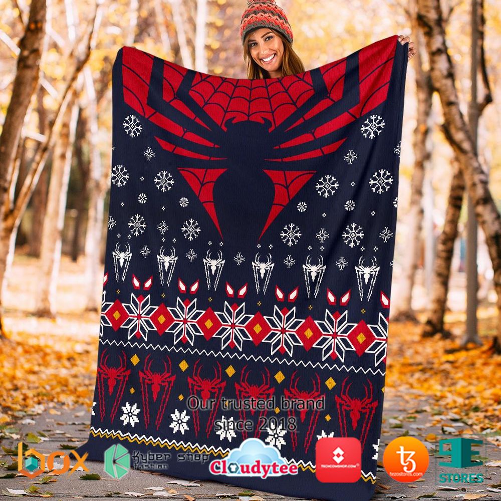 Spiderman Black Ugly Christmas Blanket 5