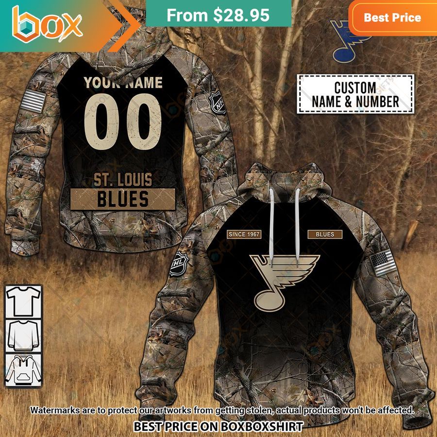 BEST St. Louis Blues Hunting Camouflage Custom Shirt 1