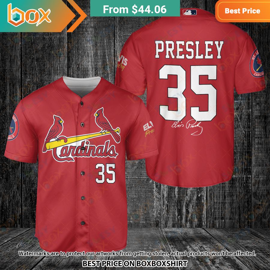BEST St. Louis Cardinals 35 Elvis Presley Baseball Jersey 1