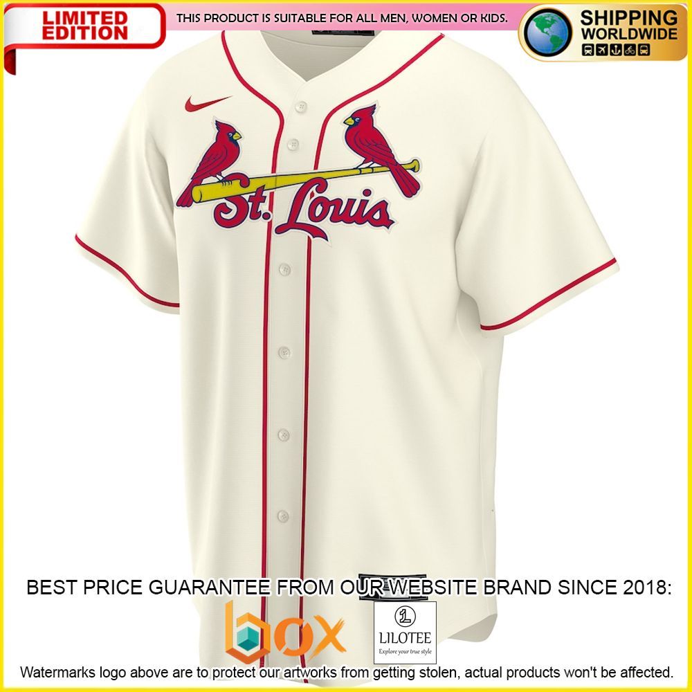 HOT St Louis Cardinals MLB Custom Name Number Cream Baseball Jersey Shirt 2